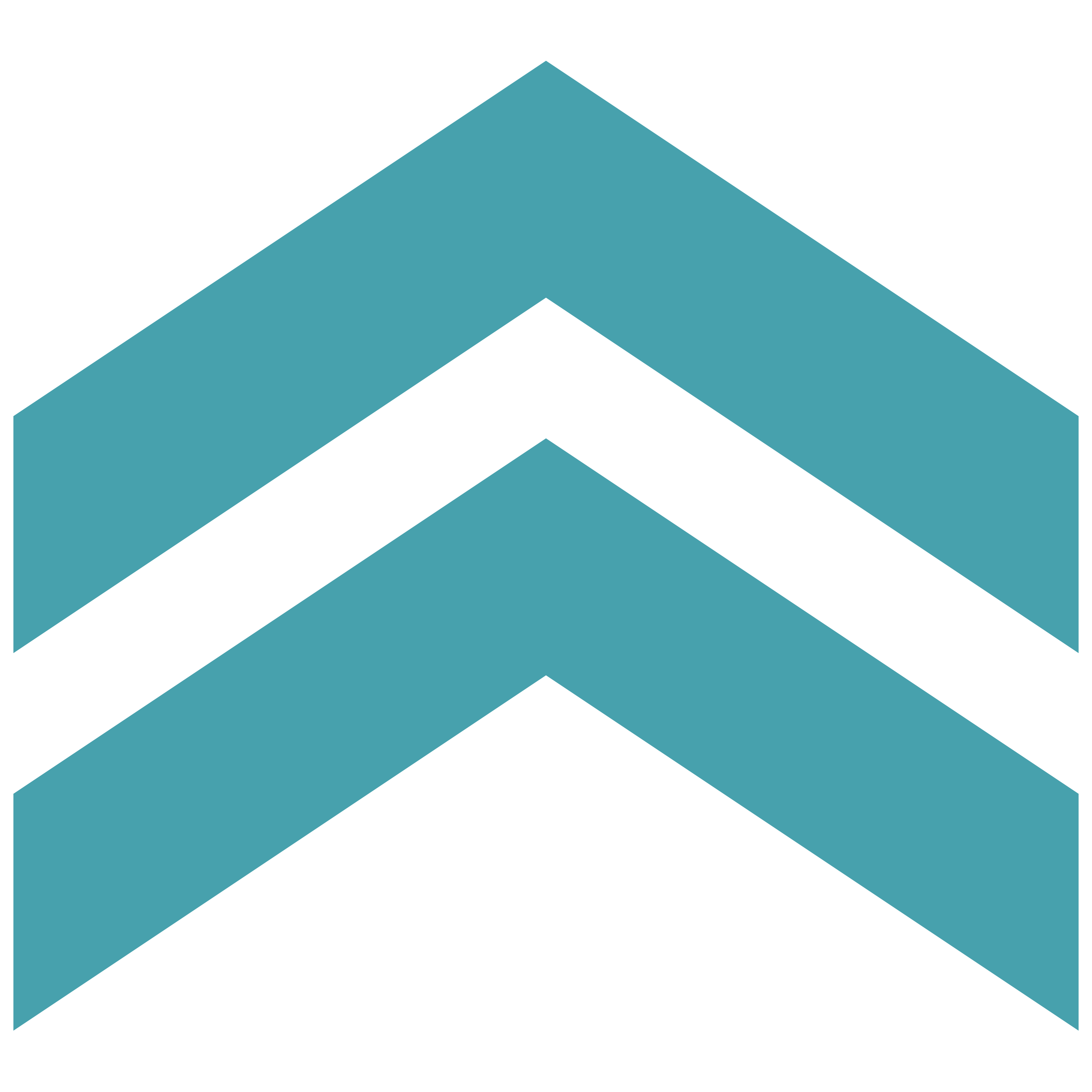 a blue colored double arrow facing upward