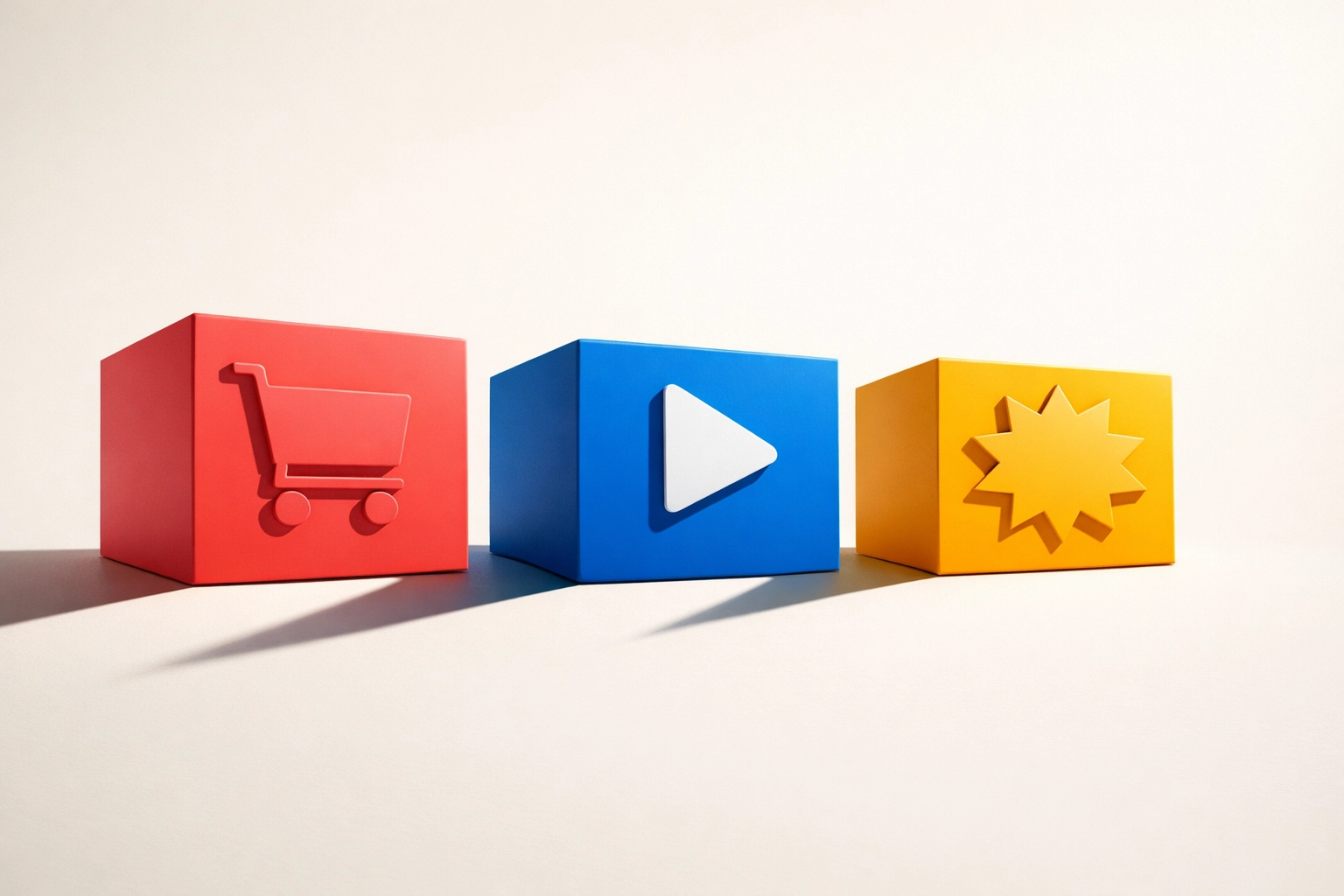 Three platform podiums representing Amazon, TikTok Shop, and Walmart ecommerce channels