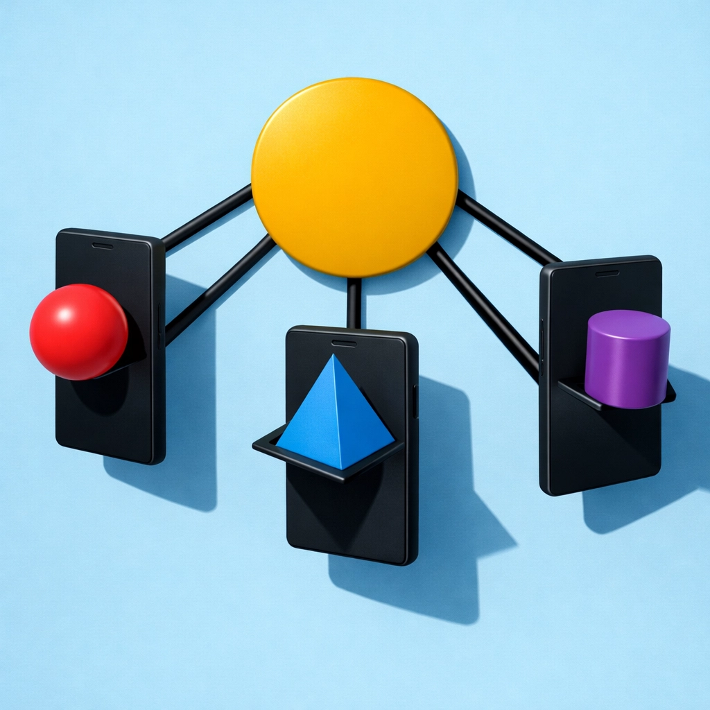 A network of creators connecting to a central hub for TikTok Shop affiliate growth and scaling.