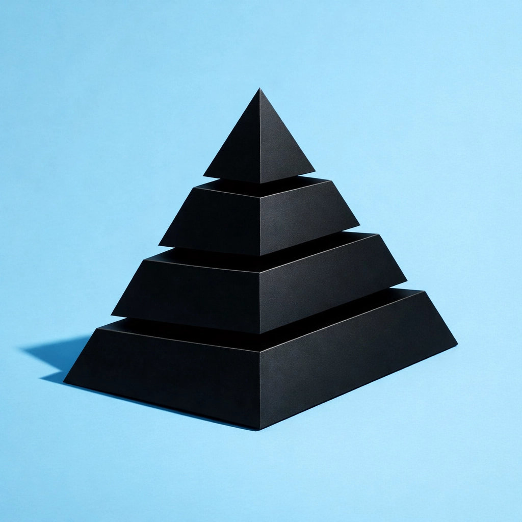 A rising segmented structure illustrating the scalable growth of a profitable ecommerce business.