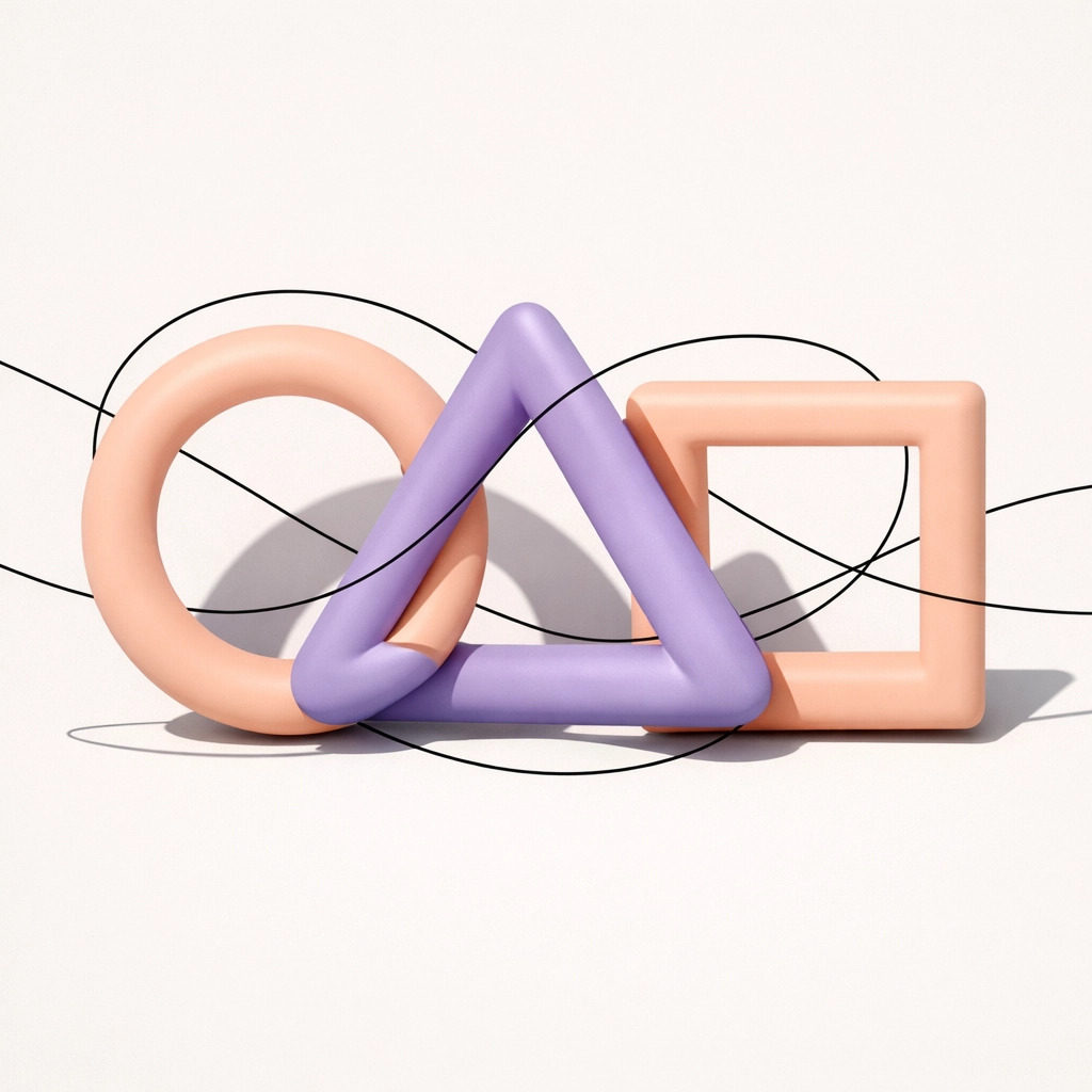 Interlocking shapes showing a unified ecommerce performance ecosystem and integrated growth systems.