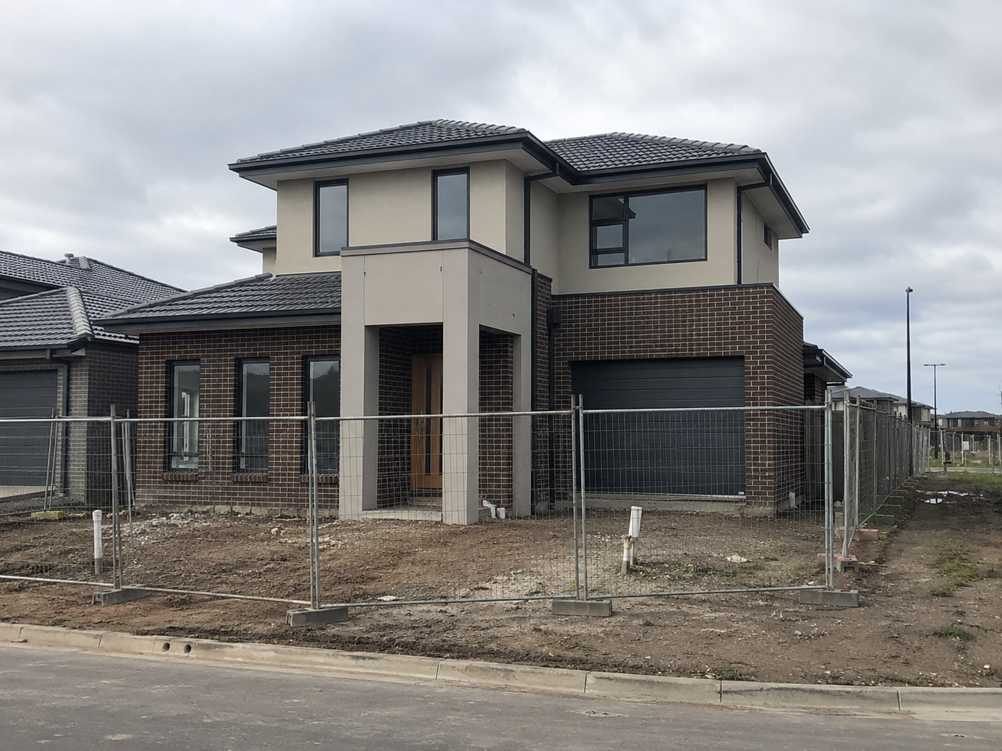 Melbourne house at lockup stage with roof, cladding and windows installed