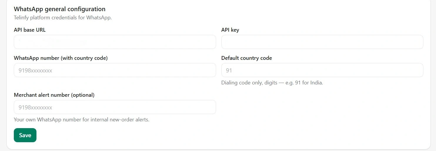 Shopify x WhatsApp integration