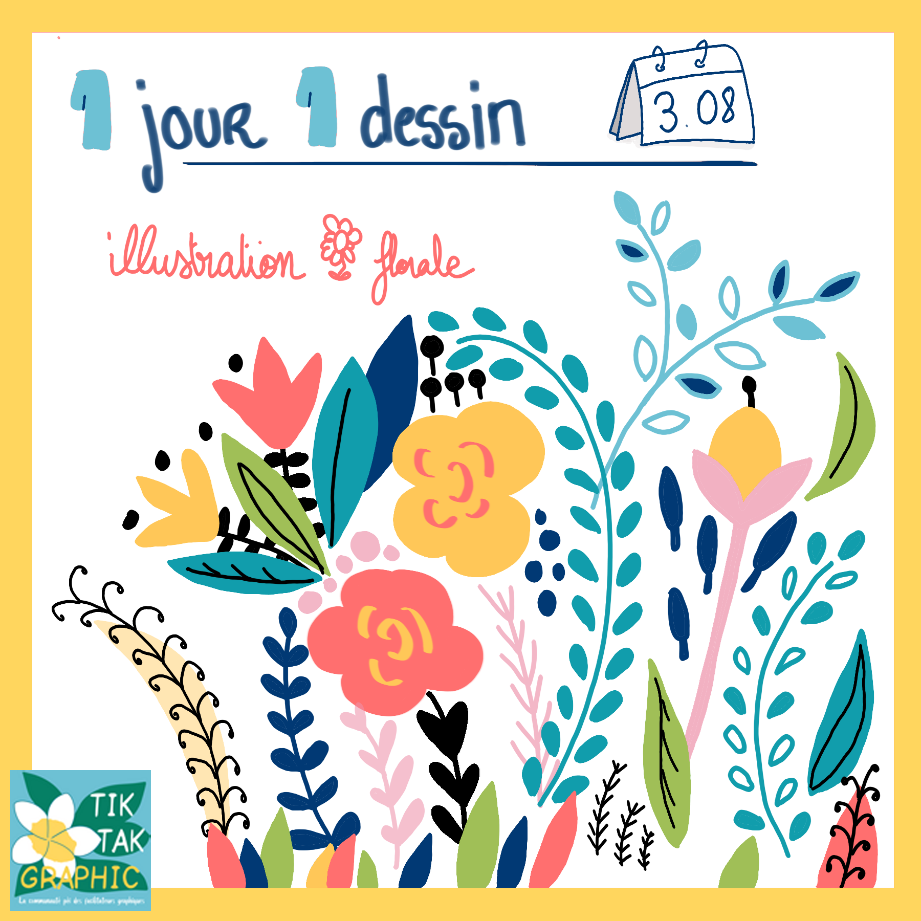 exercice proposé le 3.08.2025, une illustration florale
