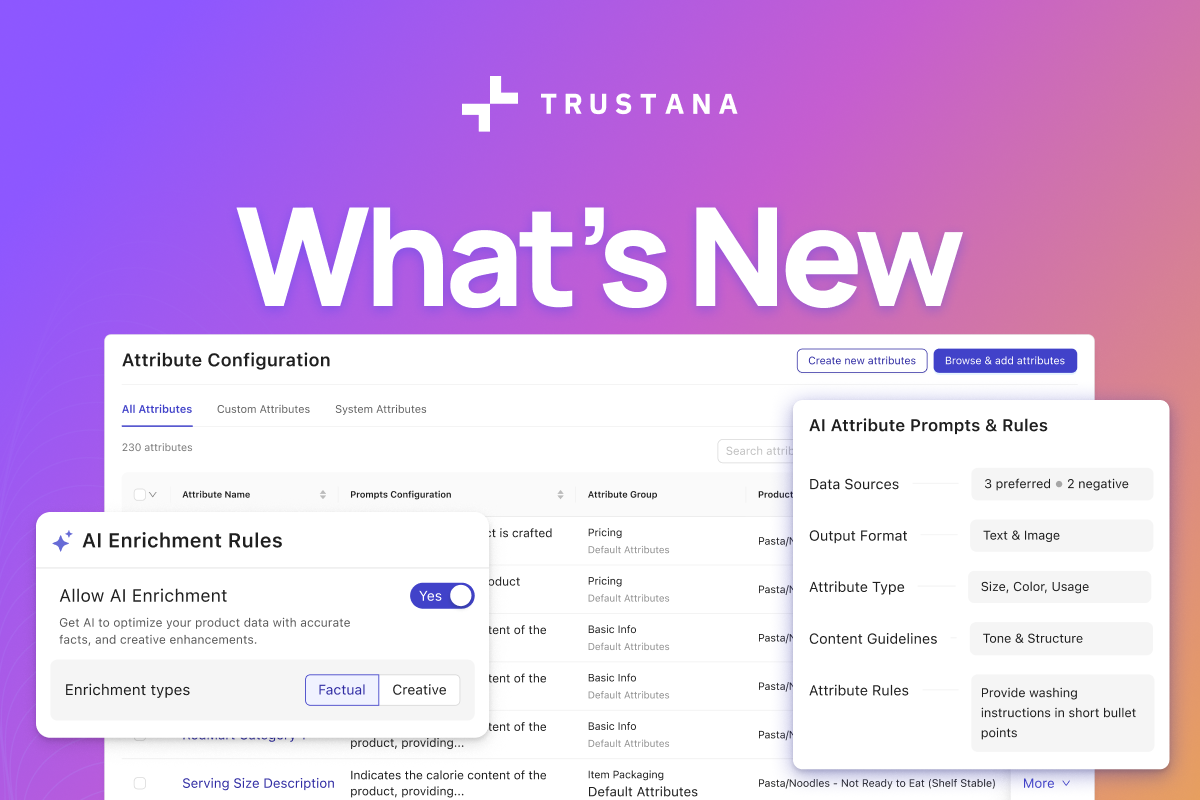 New Upgrades to Trustana's AI Attributes: data sources, output formats, and content rules