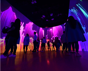 group in a private experience room at INTER NYC
