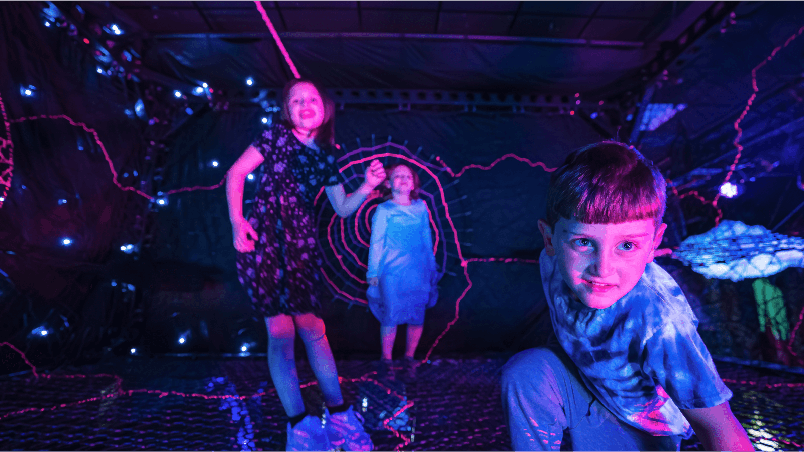 3 children at INTER climbing the Cortex Web