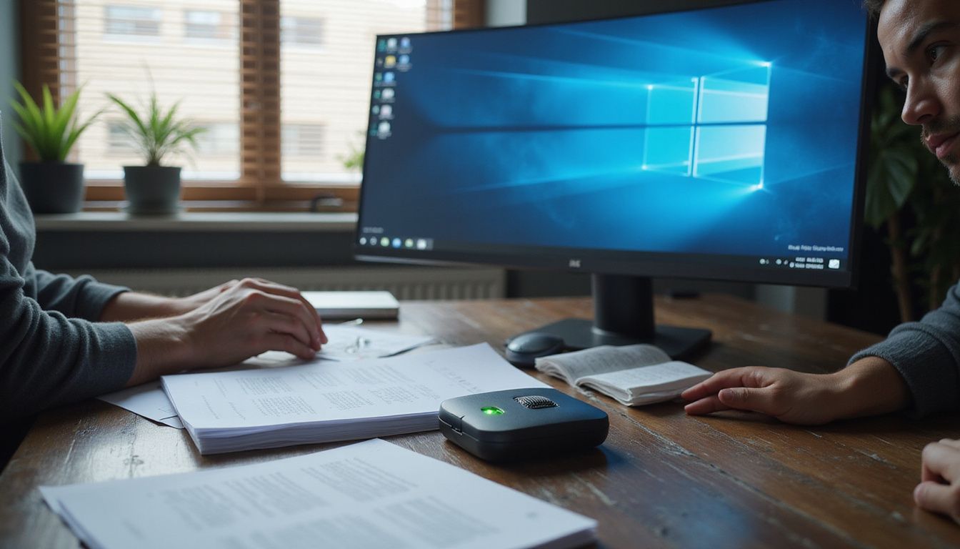A focused individual works on regulatory compliance in a cluttered office. A focused individual works on regulatory compliance in a cluttered office.