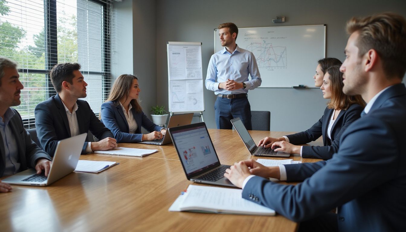 A diverse group engaged in a mid-morning office training session.