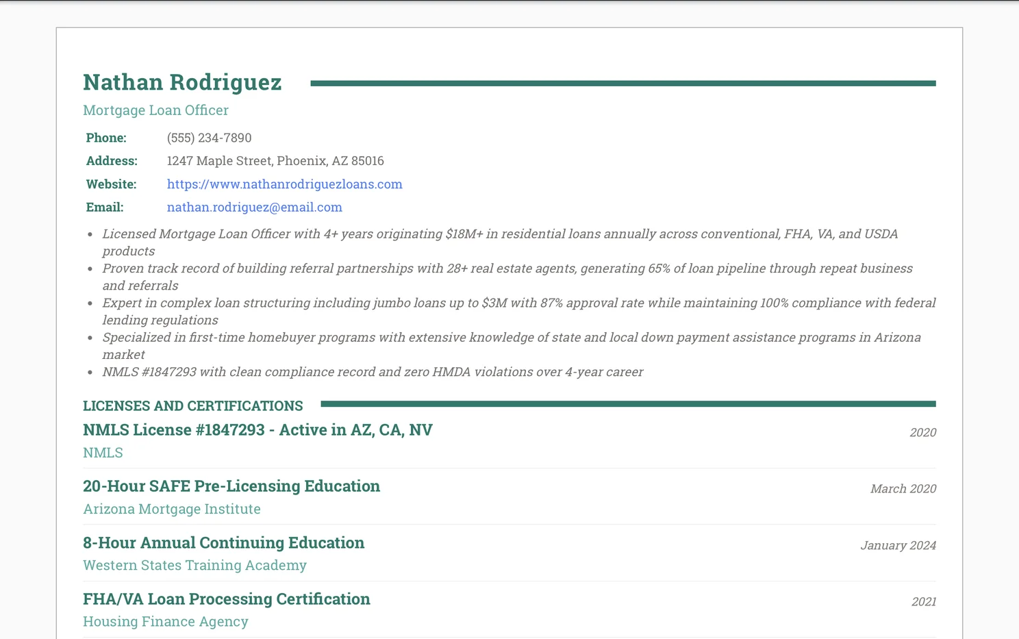 Mortgage Loan Officer