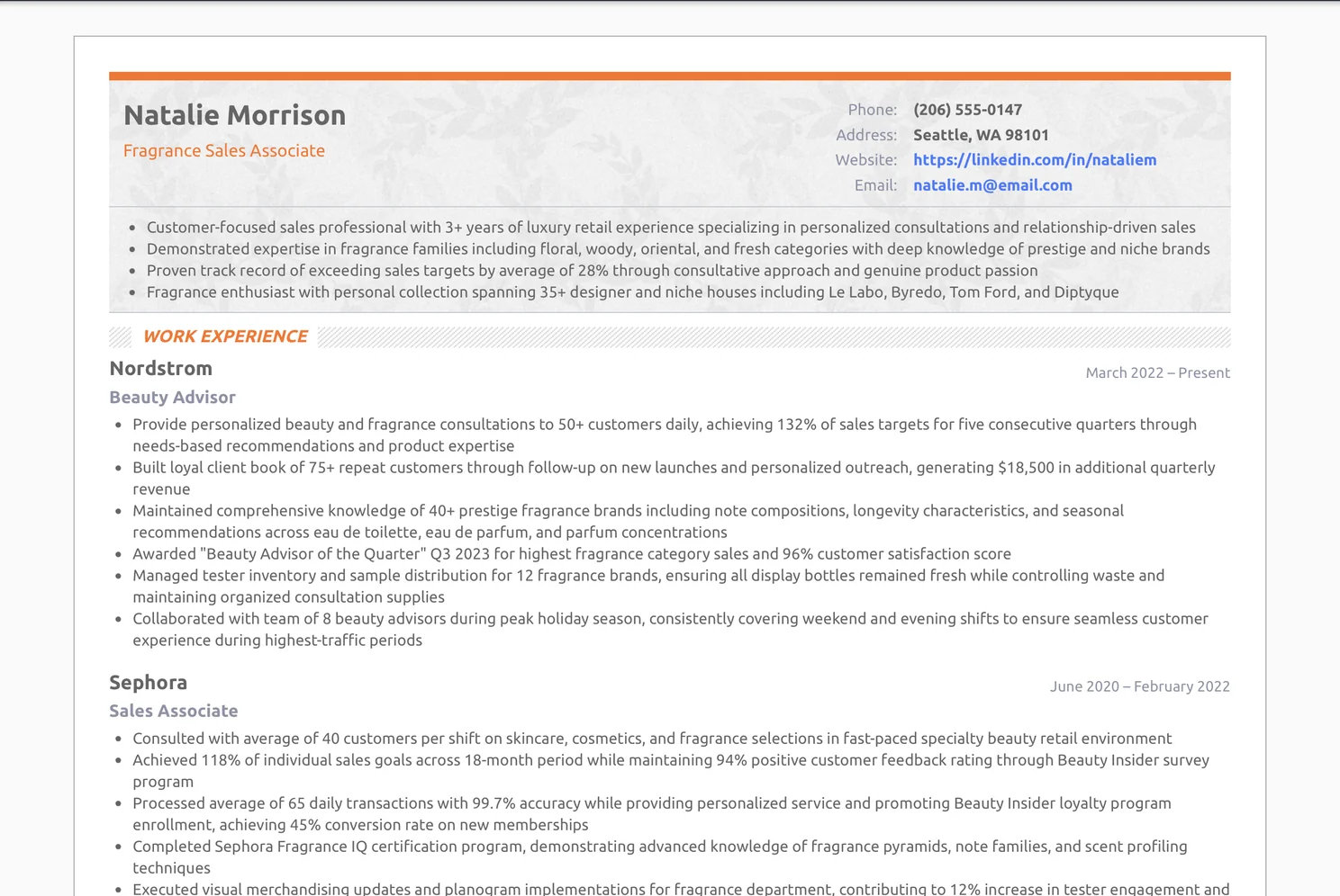 Fragrance Sales Associate