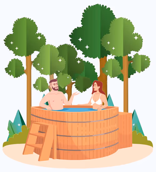 people in a hot tub