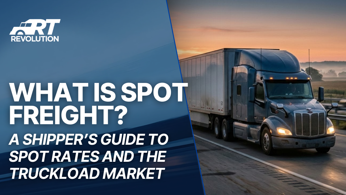 truckload semi truck hauling freight on interstate highway at sunrise representing the truckload spot freight market