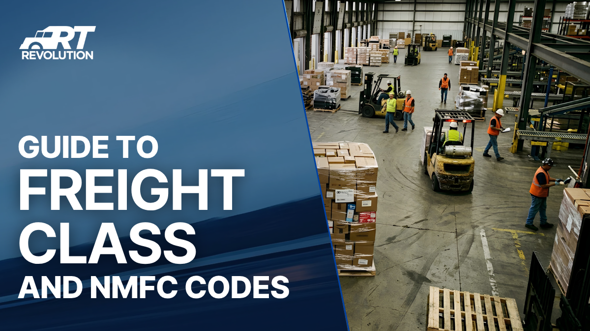 Revolution Trucking blog post: Freight Class and NMFC Codes Explained — The 2026 Guide to Density-Based LTL Classification.