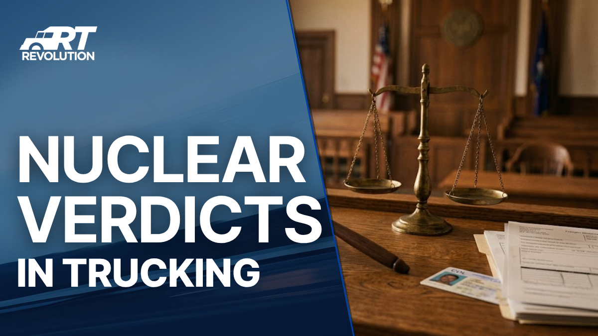 Revolution Trucking blog post: Nuclear Verdicts in Trucking — The Insurance Crisis Shippers Need to Understand.