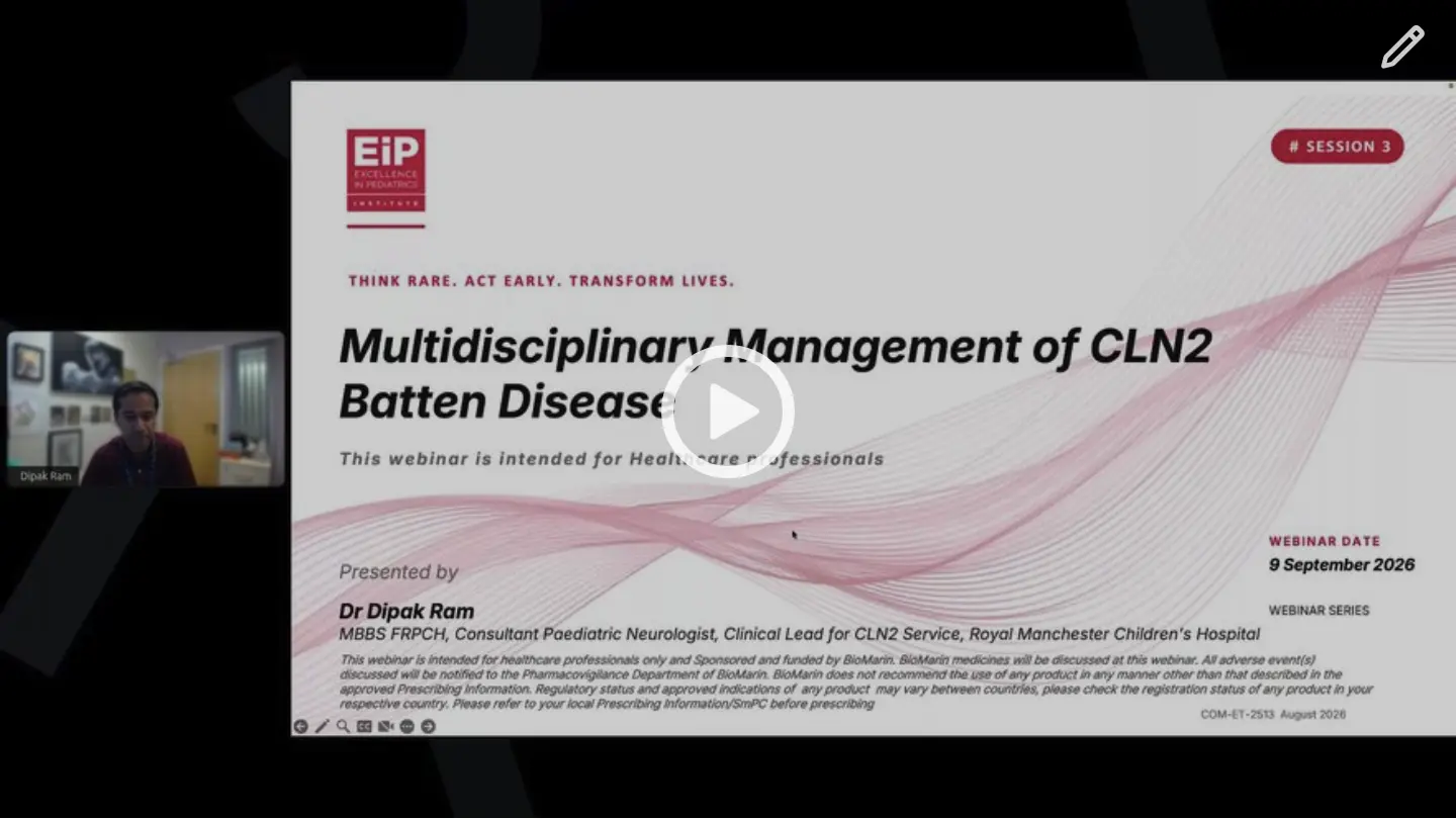 Think Rare Program Educational Webinar on Batten (CLN2) Disease