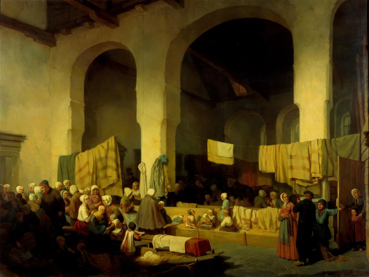 Slachtoffers van de watersnoodramp uit Veenendaal in de Geertekerk in Utrecht, David van der Kellen