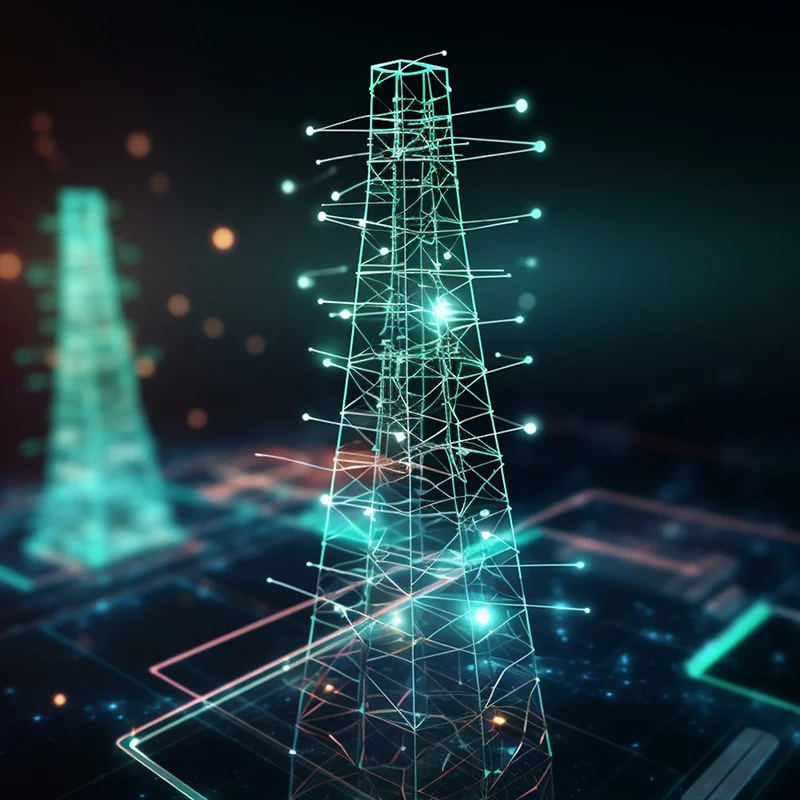 Digital representation of a telecommunication tower