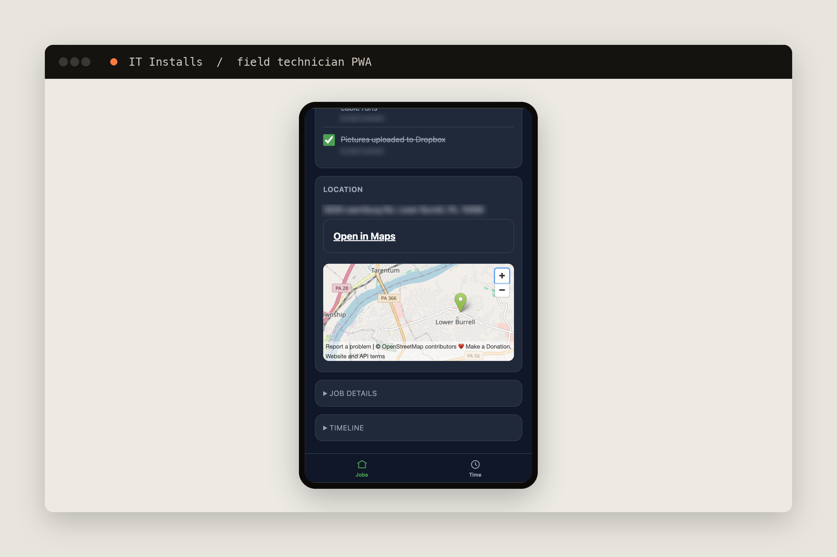 IT Installs field technician PWA