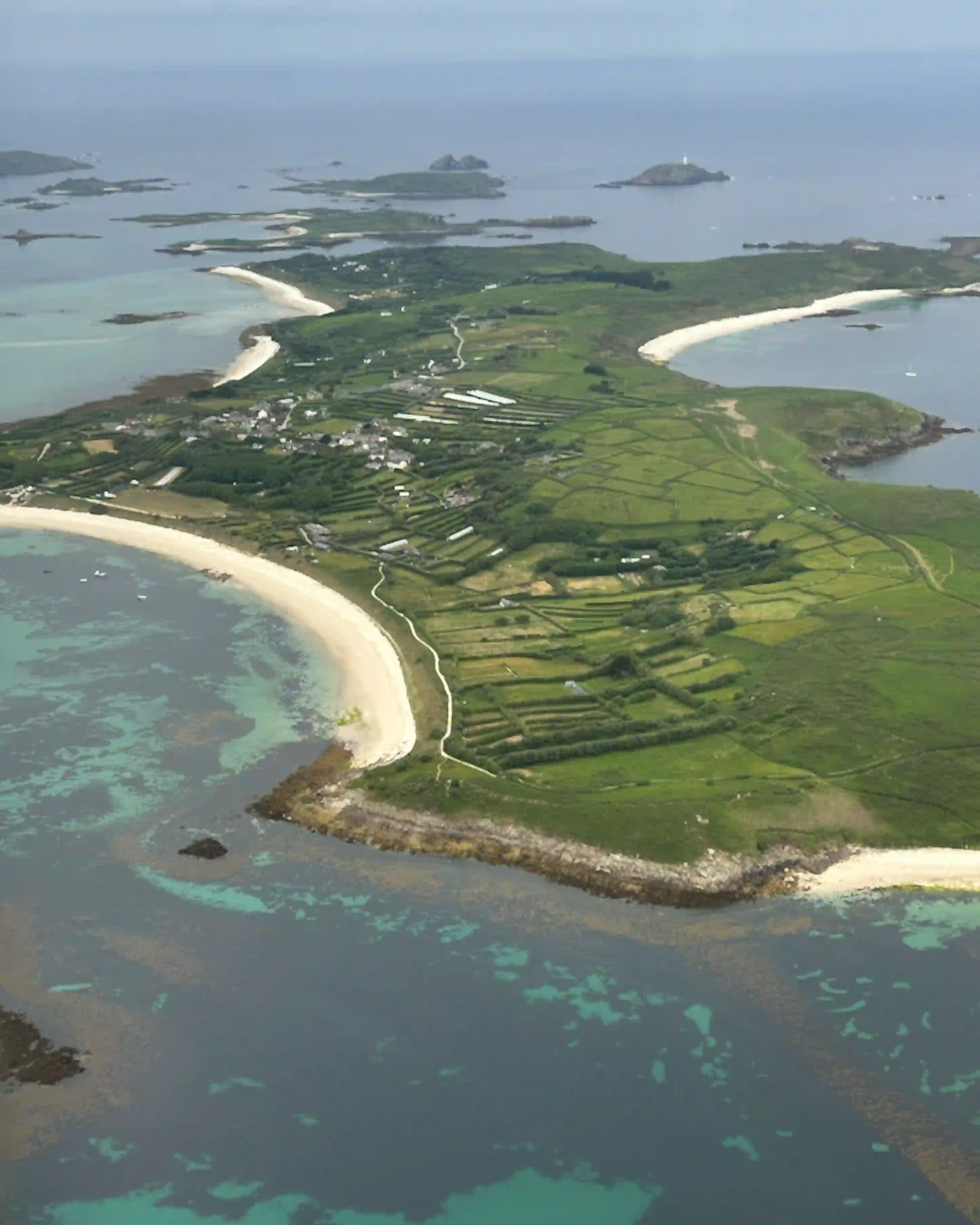 St Martins Isles of Scilly from the air
