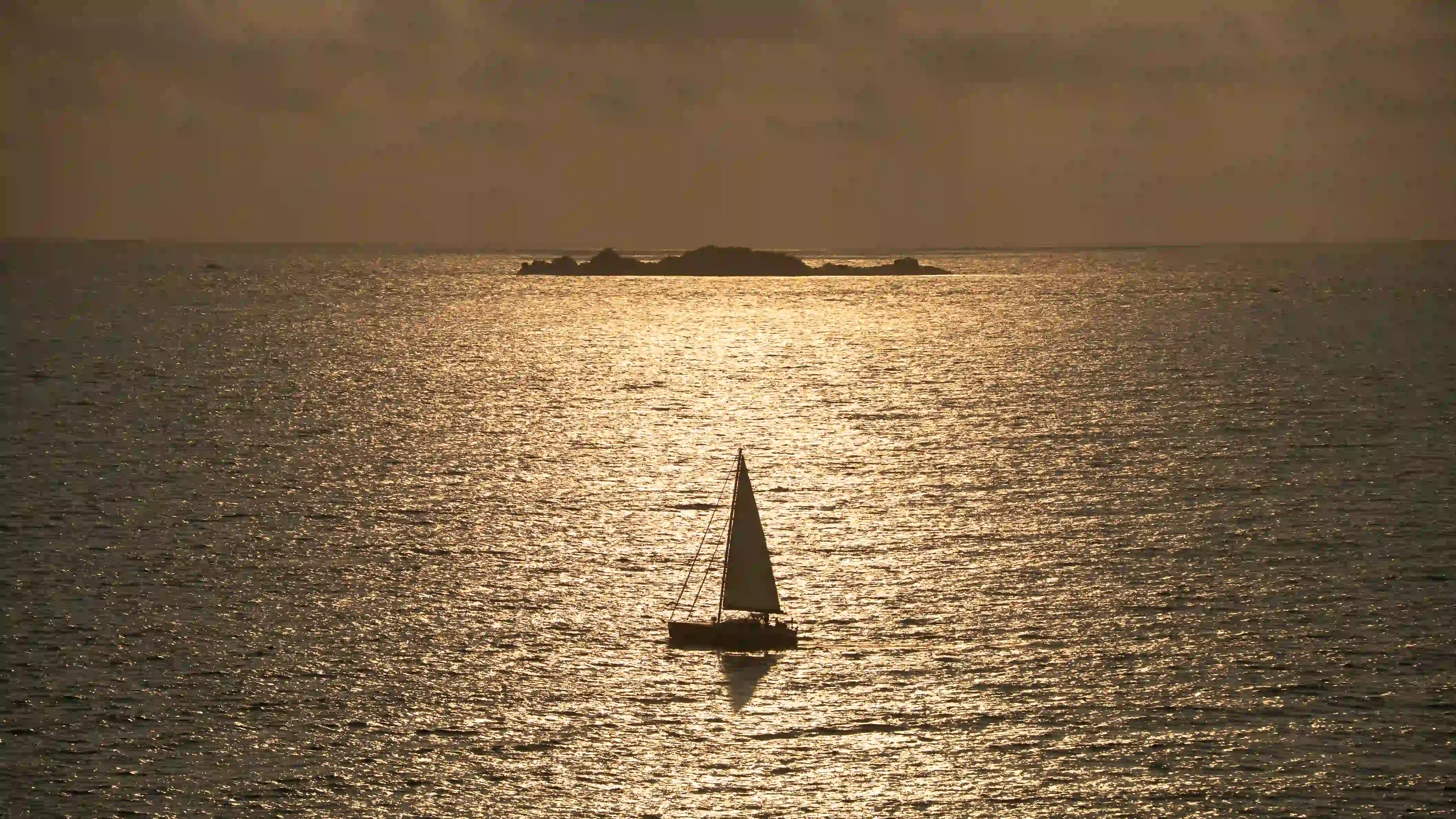A sunset shot of a boat 