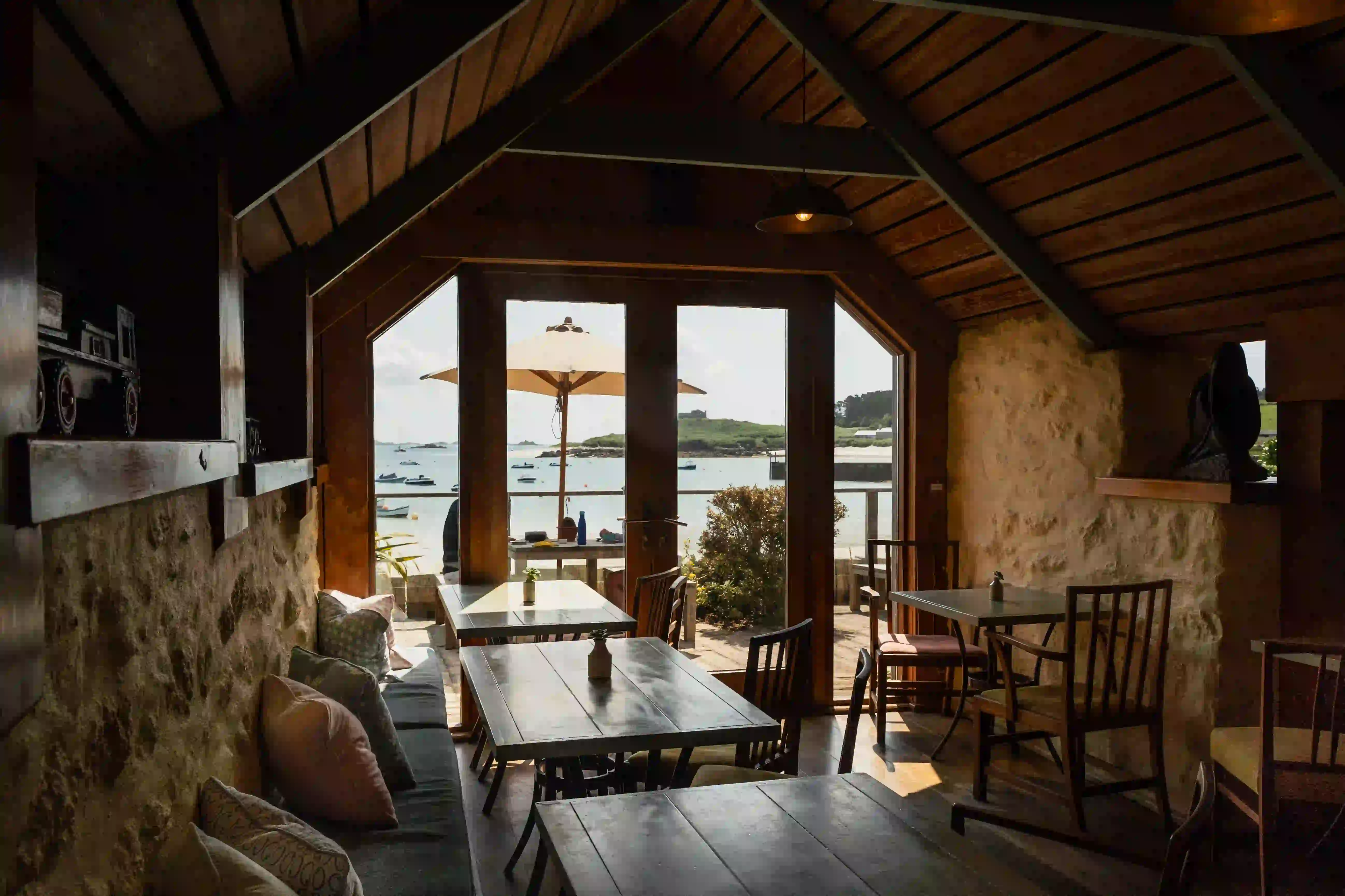 Interior shot of Ruin Beach Cafe Tresco