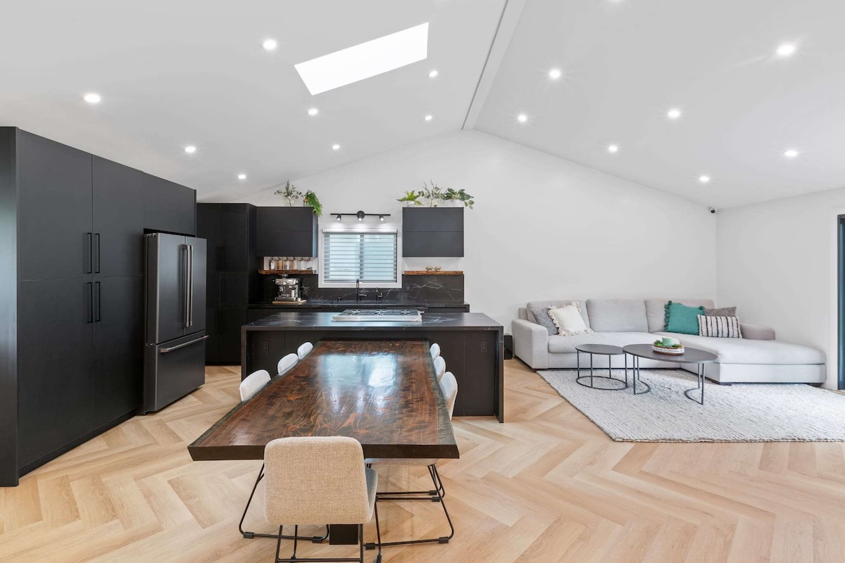 Open kitchen and living area after a complete LRL Builders home remodel in Walnut Creek