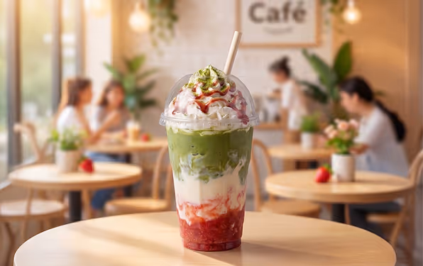 Matcha-Strawberry-Milchshake