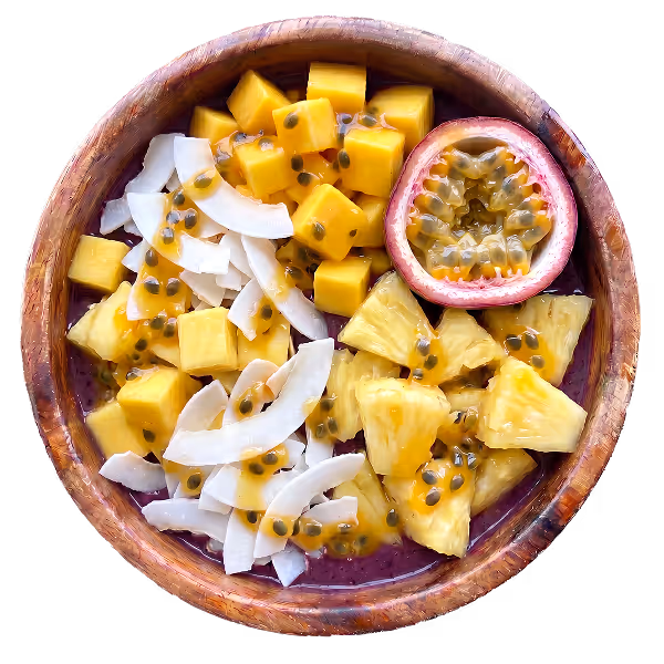Foto einer Tropical Bowl mit Mango, Maracuja und Açai