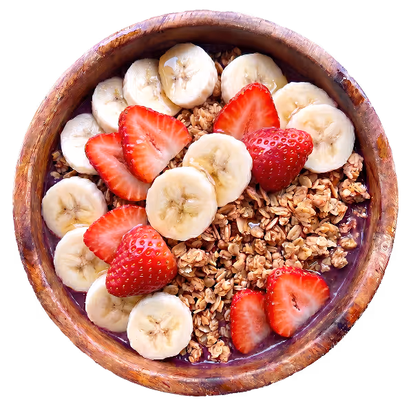 Foto einer Classic Bowl mit Banane, Erdbeeren, Granola und Açai