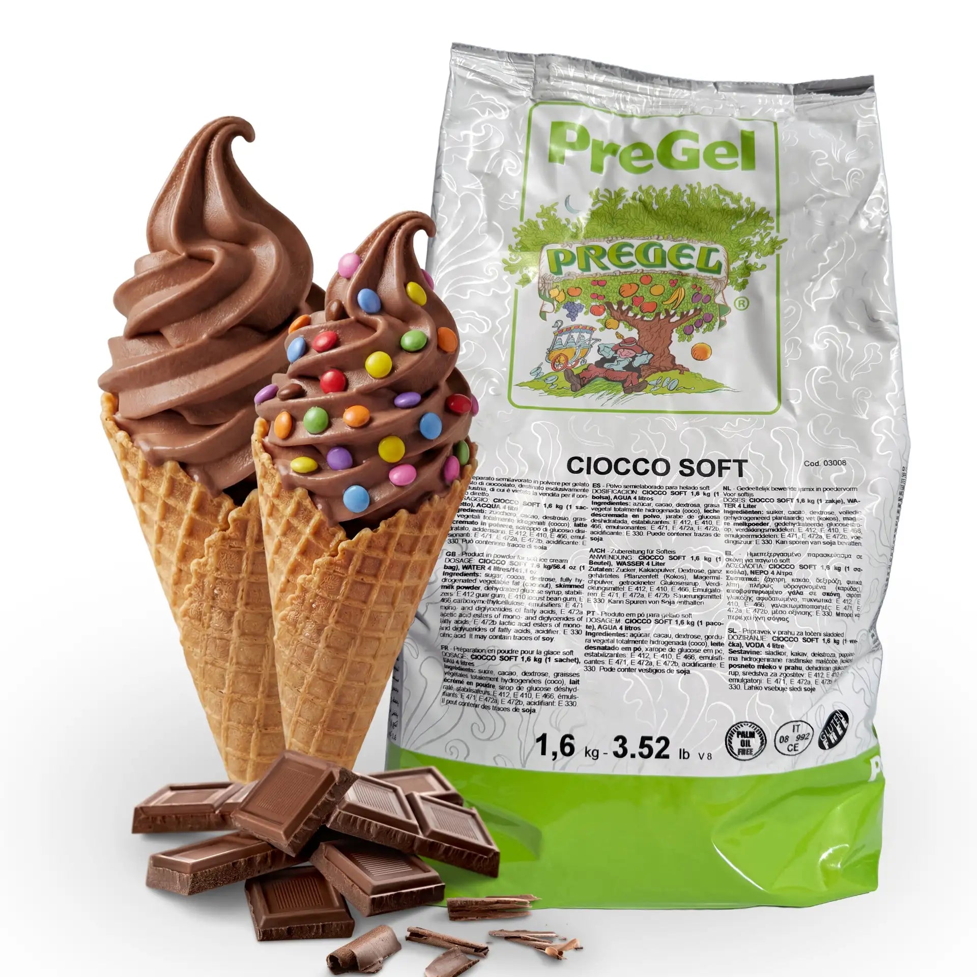 PreGel Softeispulver Schoko