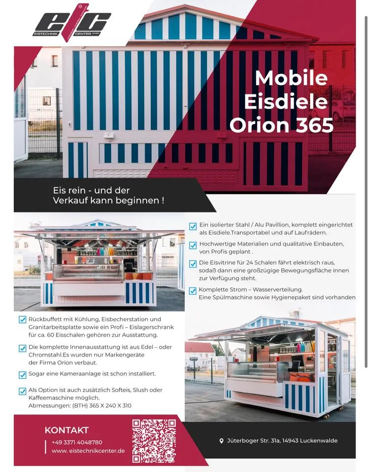 Mobile Eisdiele mit Orion-Ausstattung