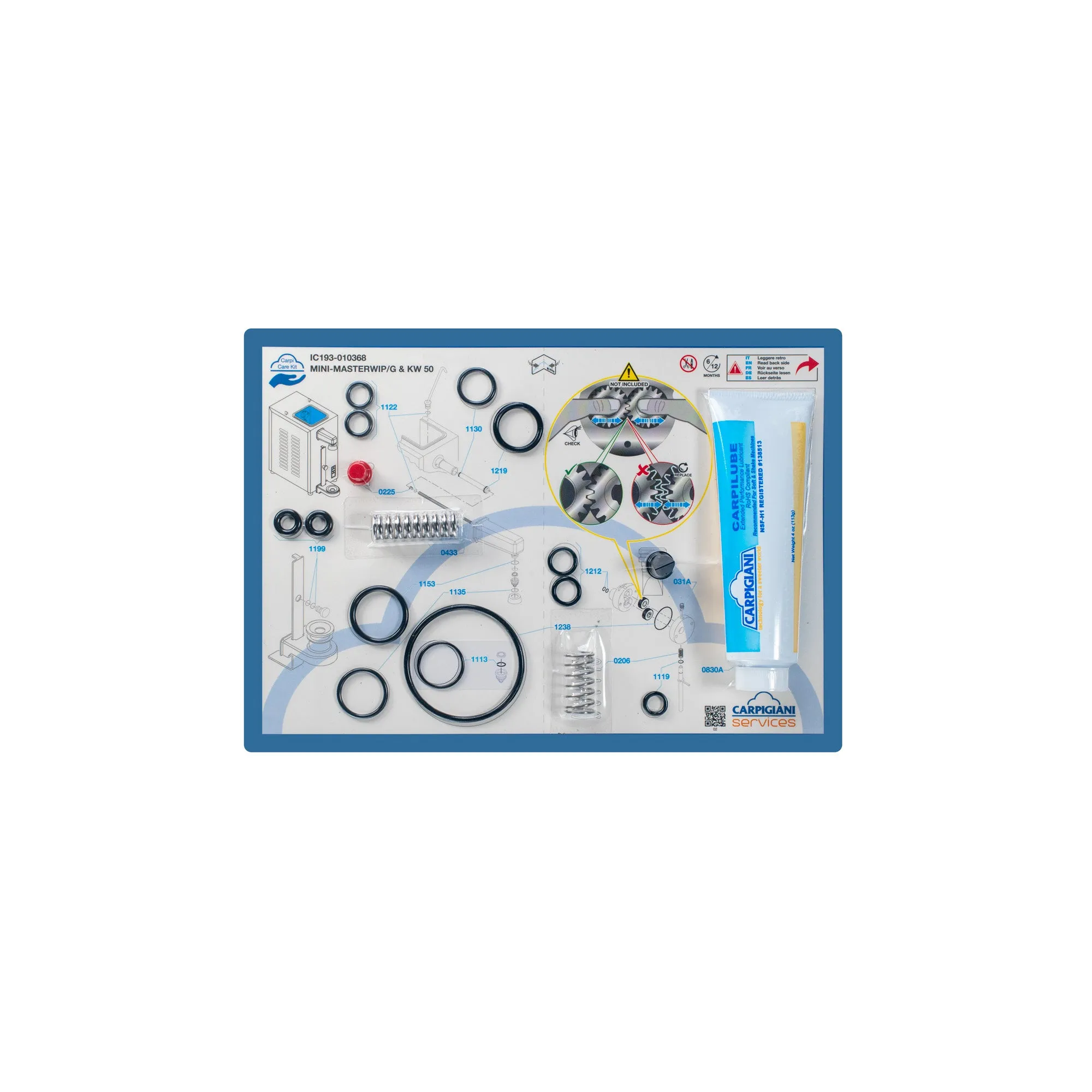 Carpigiani Care Kit - Sahneautomat Miniwip/G, Masterwip/G