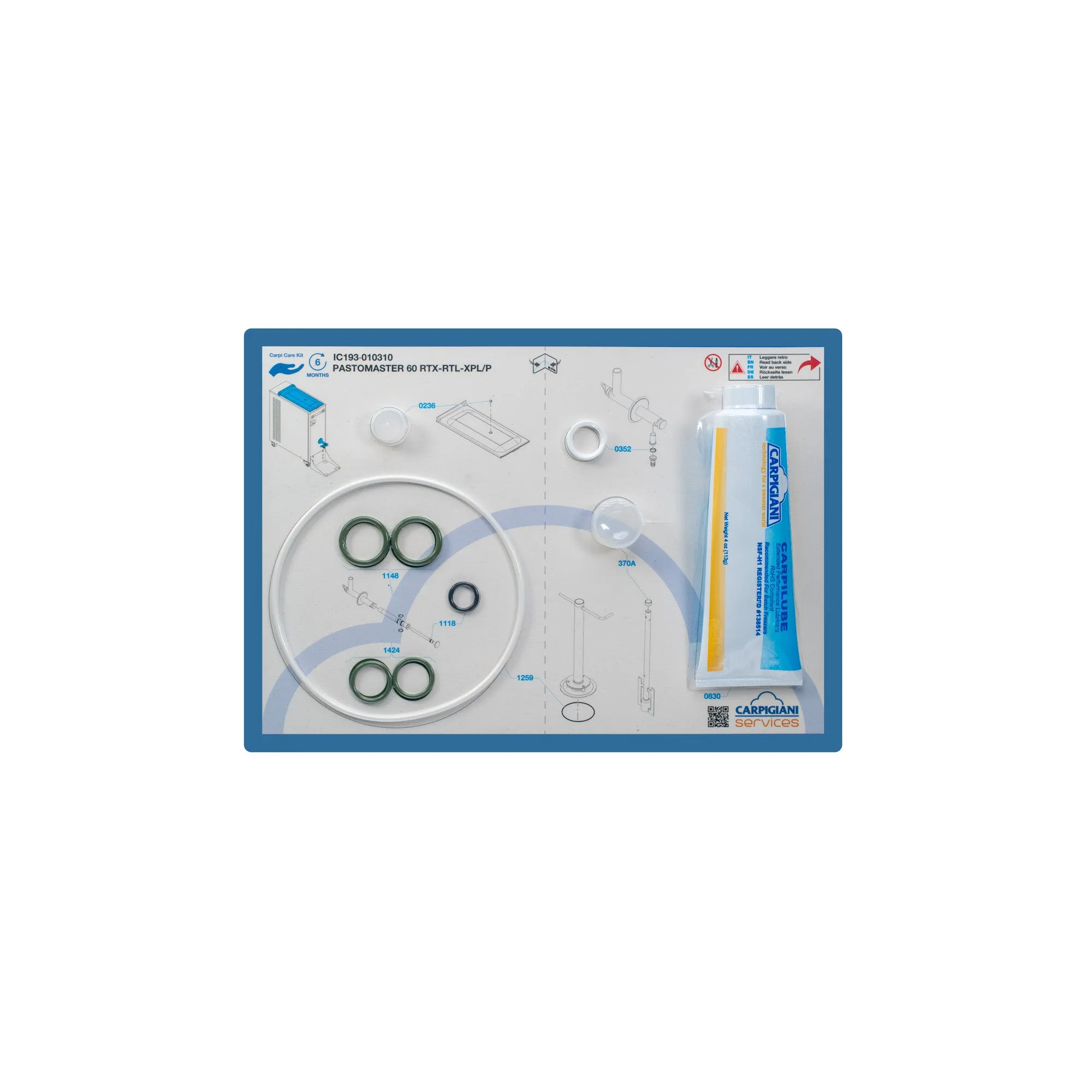 Carpigiani Care Kit - Pastomaster 60 RTX, RTL, XPL-P
