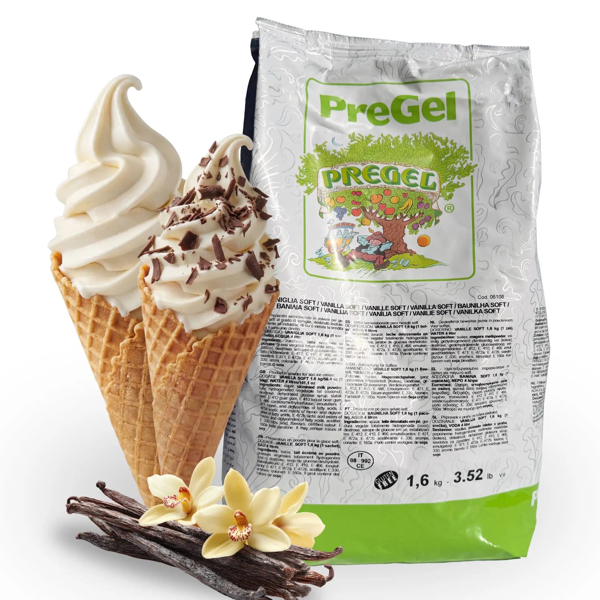 PreGel Softeispulver Vanille
