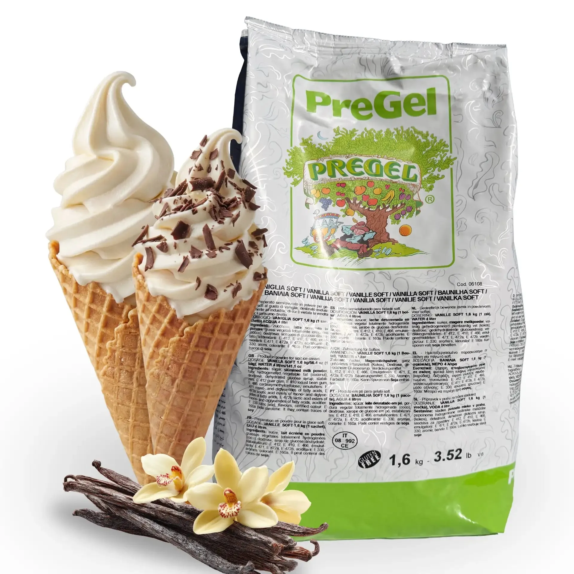 PreGel vanilla soft serve powder