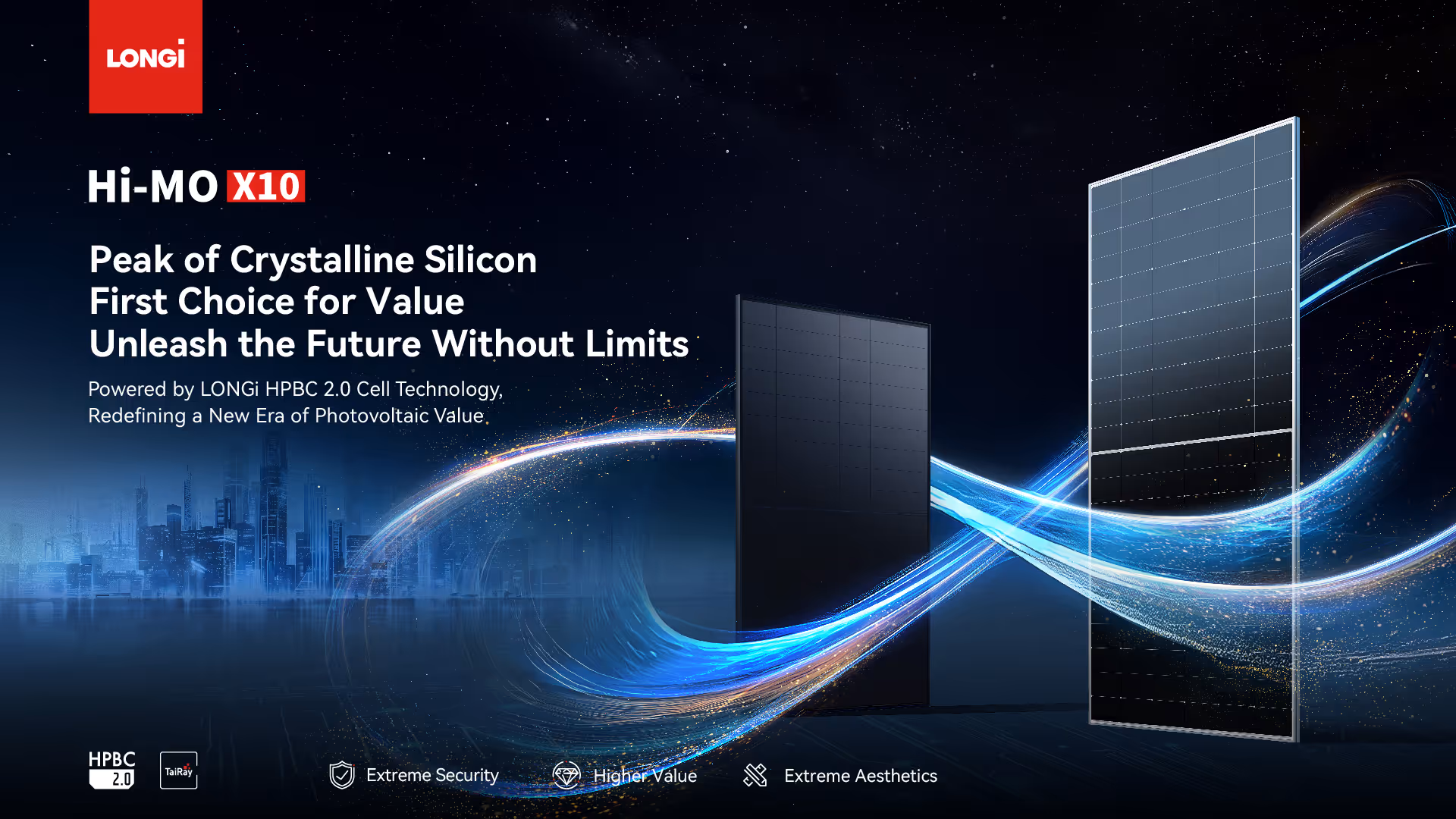 Intersolar 2025: LONGi is a finalist for the Smarter E AWARD 2025 in the category “Photovoltaics” with its Hi-MO X10 back contact module