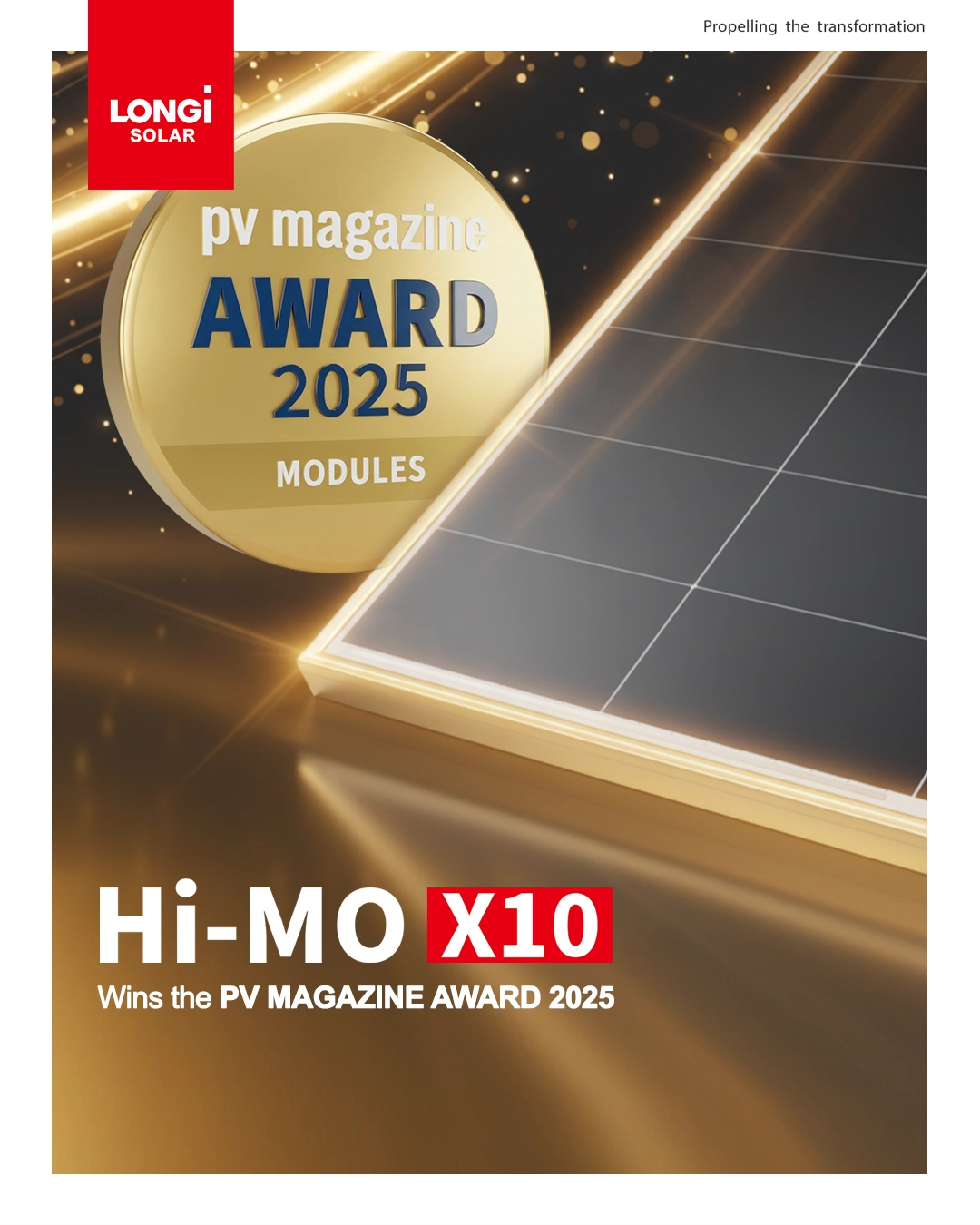 LONGi Hi-MO X10 wins pv magazine Award 2025 for bifacial innovation