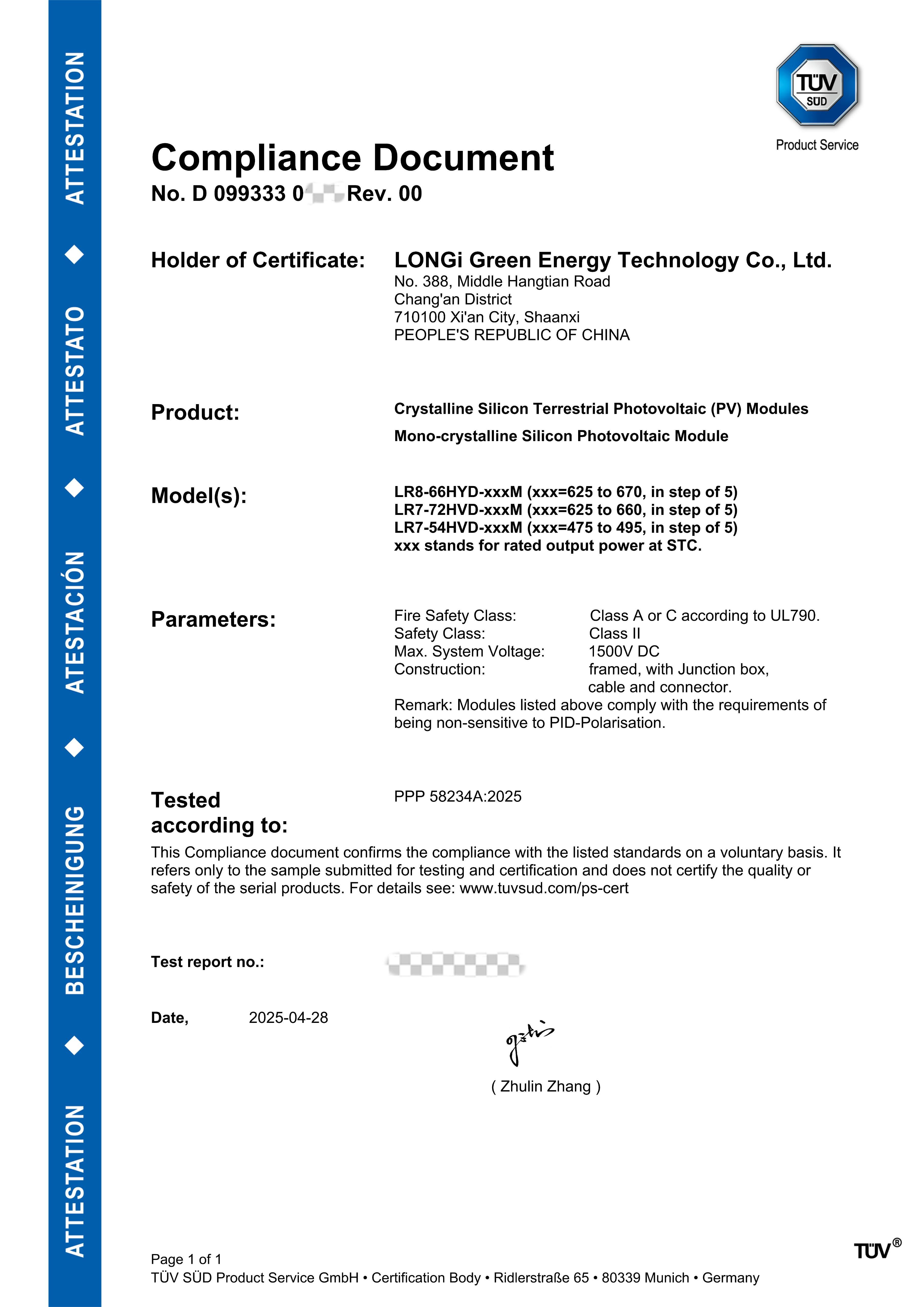 TÜV SÜD PID-p Certificering