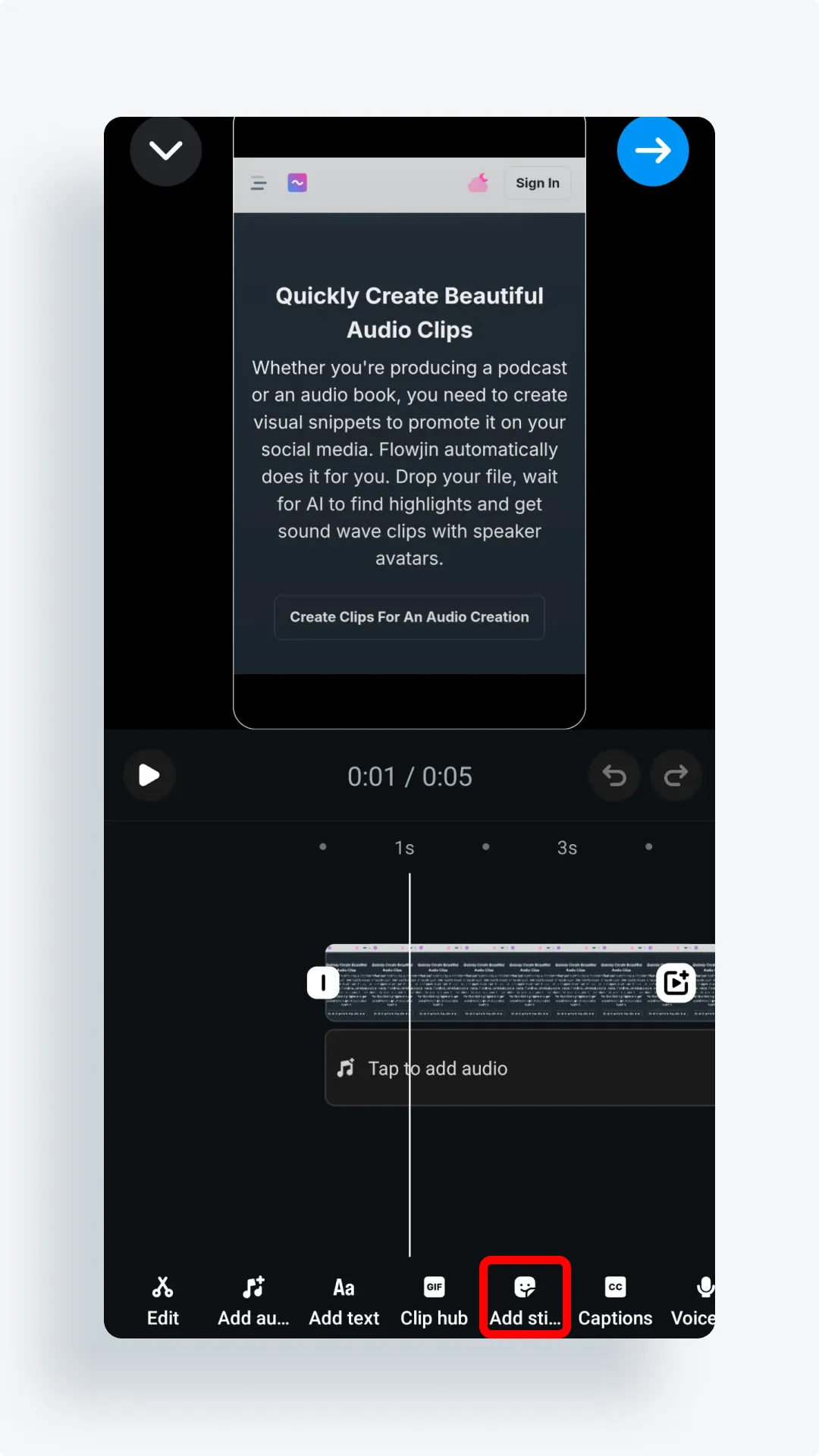 Open Instagram Reel Add Stickers