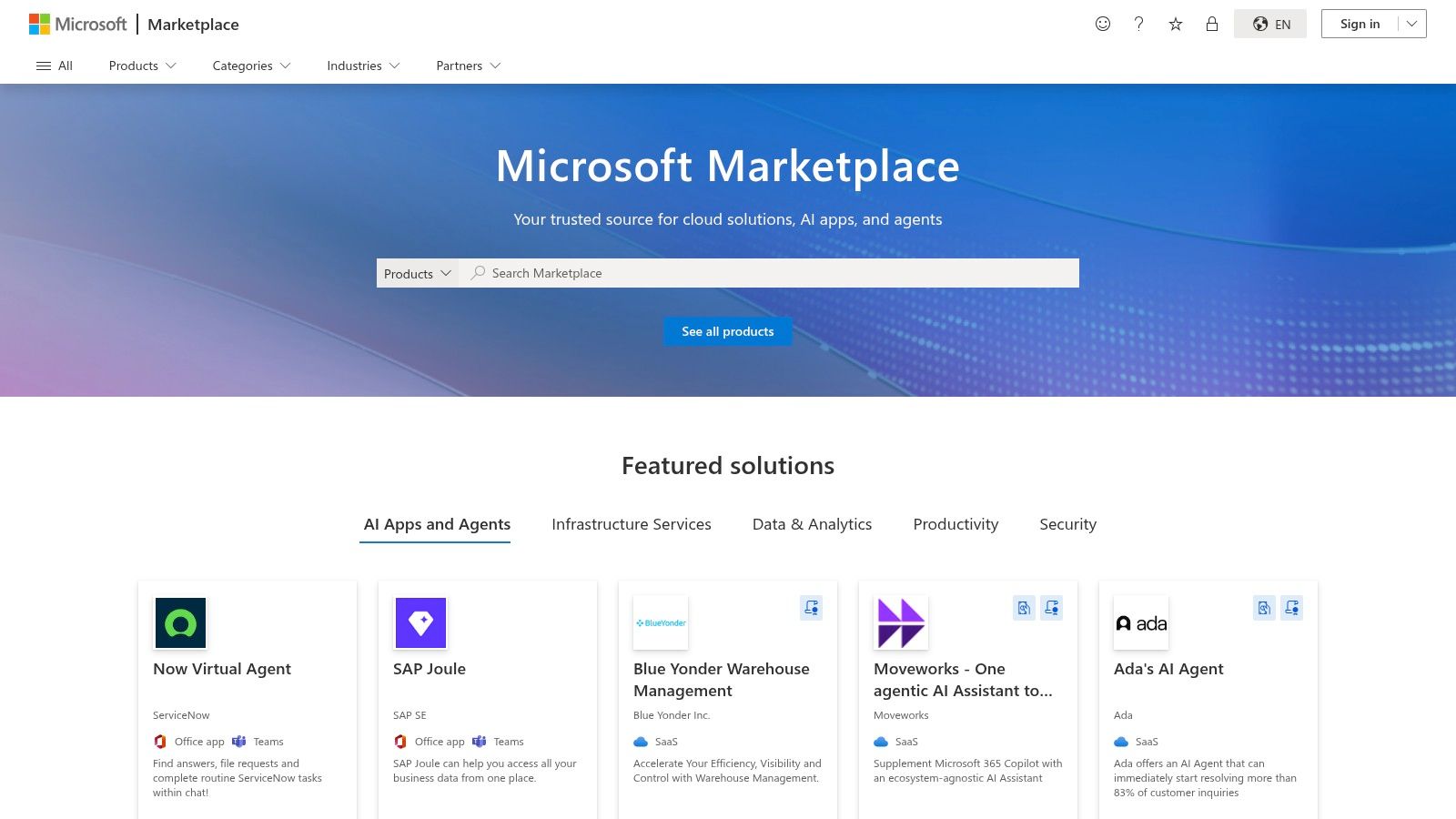 Microsoft Marketplace (AppSource + Azure Marketplace)