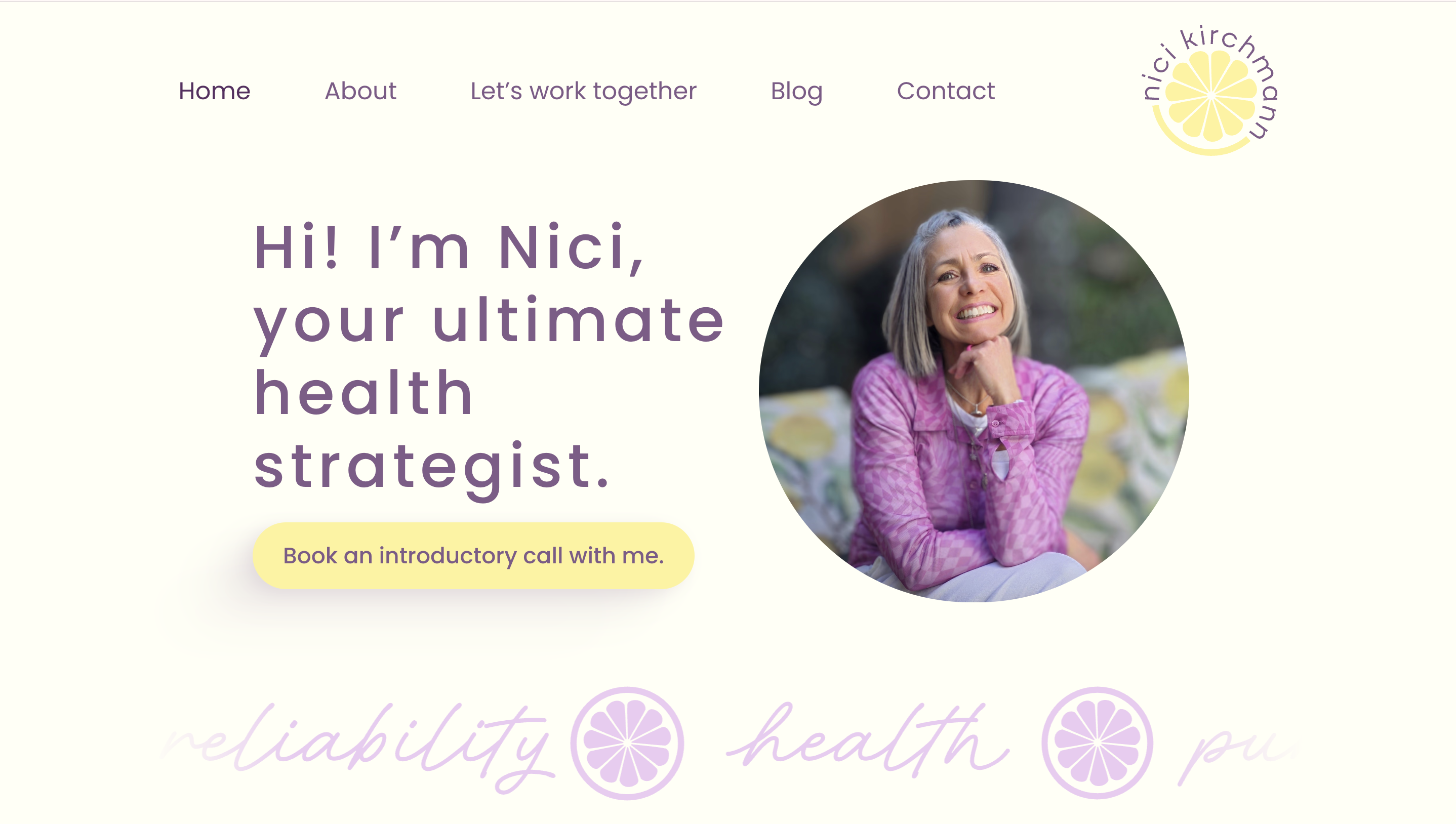 Nici Kirchmann, ultimate health co, website preview