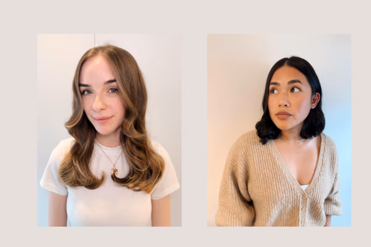 Two people with the Charlotte haircut