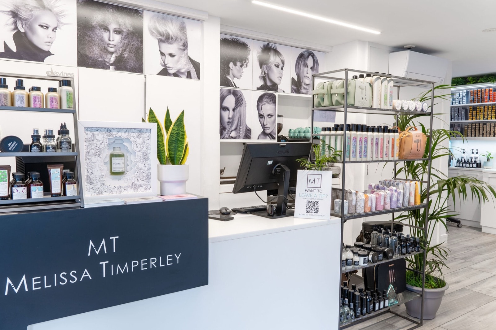Reception area in Manchester hair salon