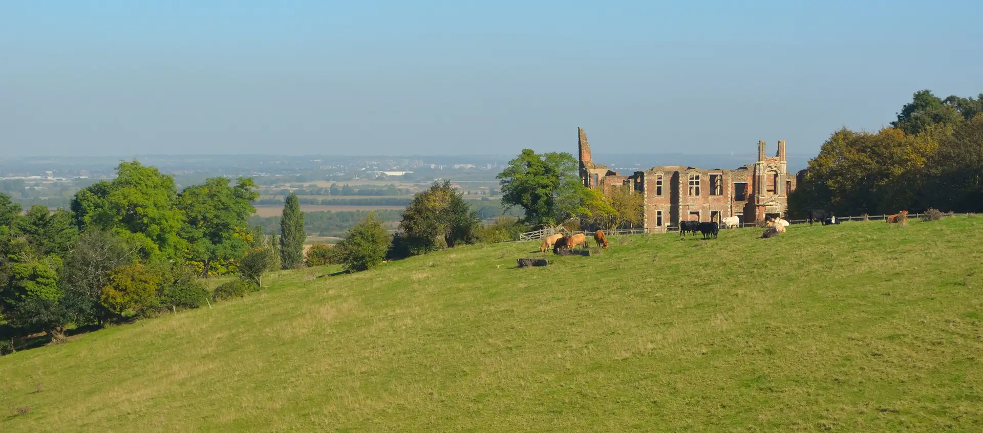 Houghton House with views of Bedford and Marston Vale.