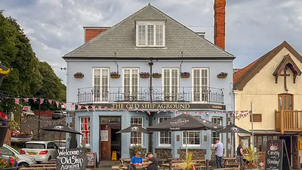 The Old Ship Aground in Minehead, a historic harbour-side inn at the start of the South West Coast Path in Somerset.