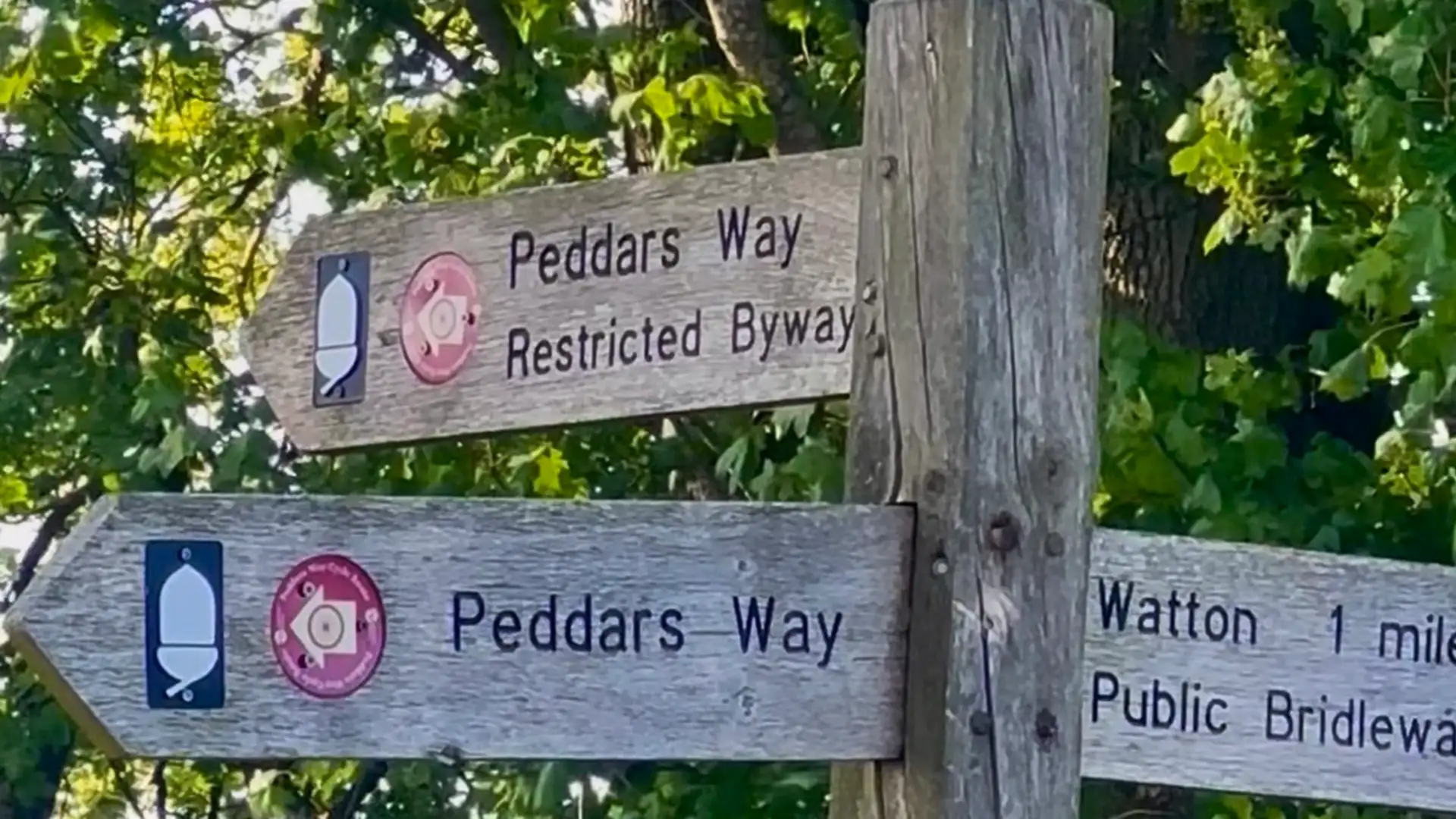 Peddars way sign post, Norfolk.