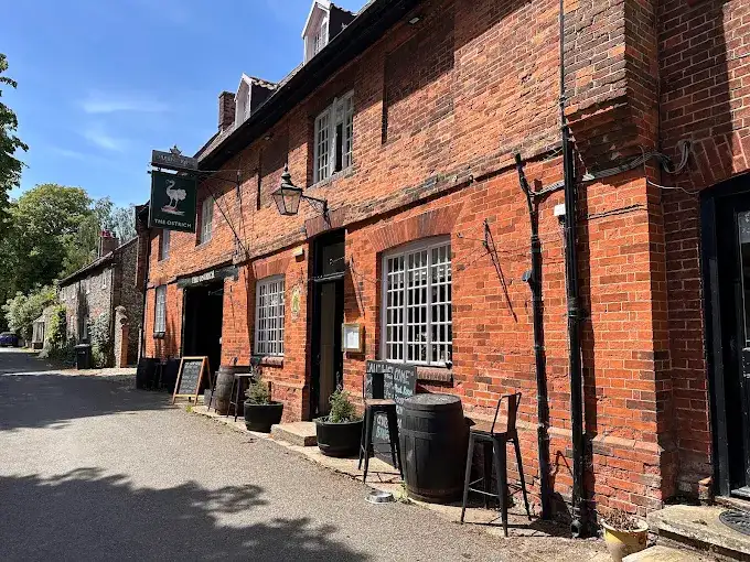 The Ostrich Pub in Castle Acre, a traditional village pub on the Peddars Way in Norfolk.