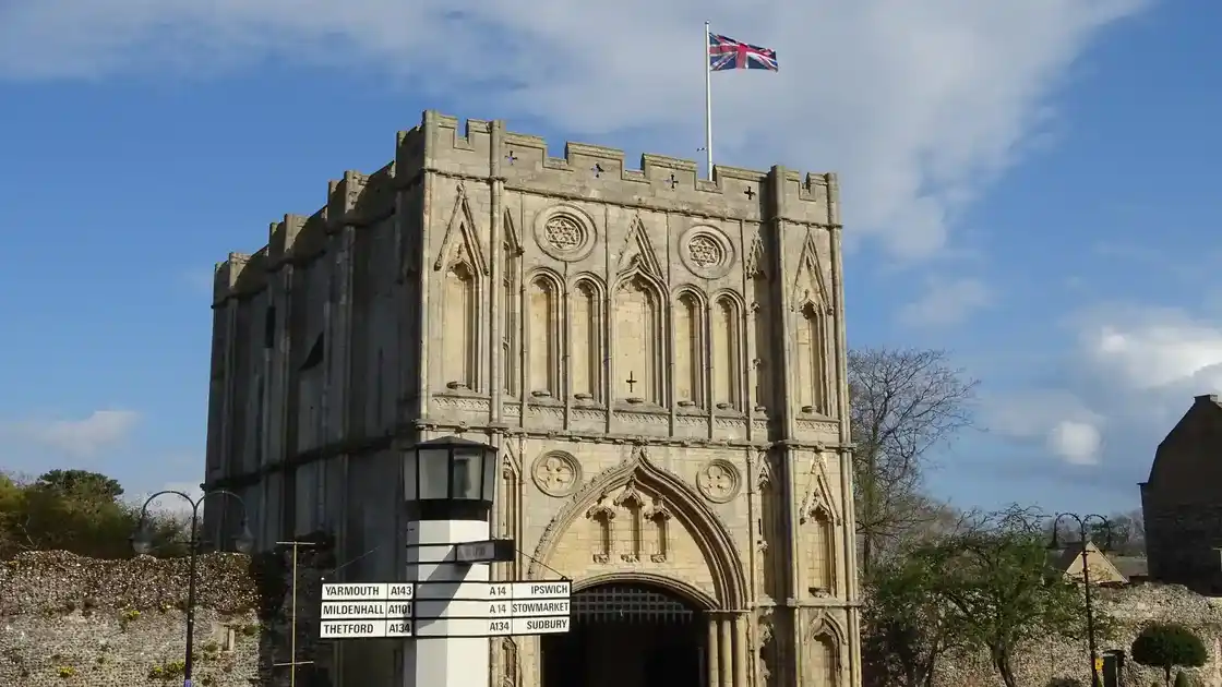 Abbey Gate at Bury St Edmunds on St Edmund Way in Suffolk.