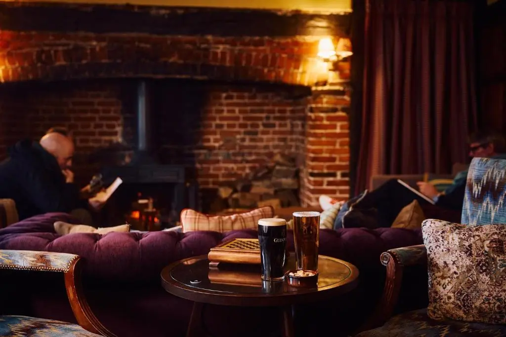 Lounge at The Sun Inn in Dedham.